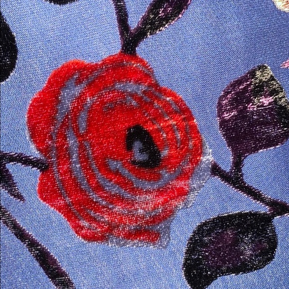 EN CREME navy floral dress with sheer lining SMALL​ - Picture 7 of 12